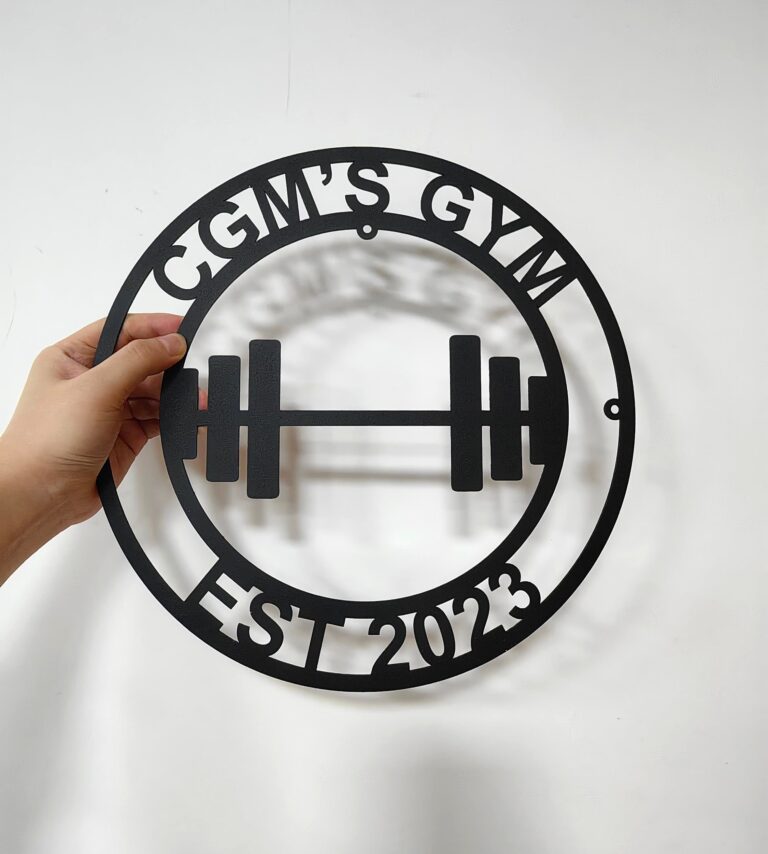 Gym Metal Sign Personalized Powerlifting Sport Metal Wall Art Gym Name Signs Cross Fit Sign Fitness Home Decor Father's Day Gift