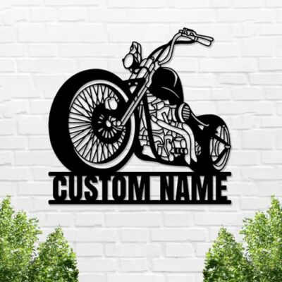 Custom Motorcycle Sign Metal Wall Art, Personalized Motorcycle Metal Sign, Customized Name Garage Sign Personalized Gift for Men, Motocross Motorcycle Home Wall Decor Family Name Sign