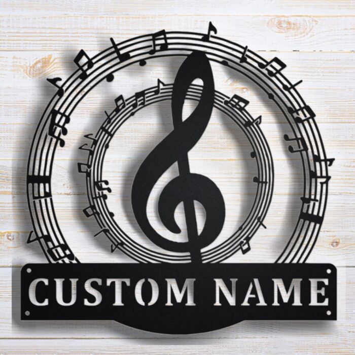 Personalized Music Notes Metal Sign,Music Teacher Metal Wall Art, Music Notes Metal Wall Decor,Music Teacher Gift, Custom Music Personalized Name Signs,Metal Letters Wall Decor - Image 2