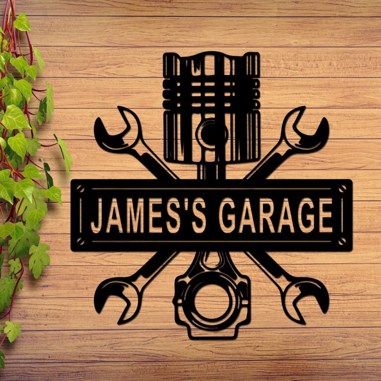 Custom Garage Metal Wall Art, Personalized Workshop Name Sign, Mechanic Decor, Gift For Repairman, Father's Day Gift