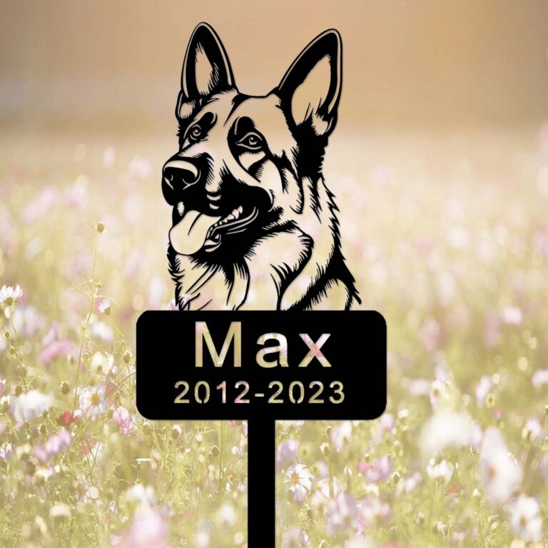 Custom Metal German Shepherd Memorial Stake,Personalized German Shepherd Dog Grave Marker,Dog Yard Stake,German Shepherd Garden Stake Decor