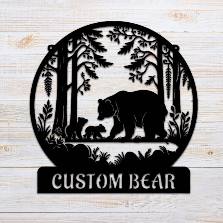 Personalized Metal Bear Sign,Gotstorms Bear Wall Decor,Custom Bear Family Sign,Hunting decor,Outdoor Decor,Dad Gift, - Image 3