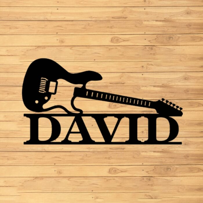 Custom Guitar Metal Wall Sign - Personalized Guitar Metal Wall Art - Guitar Metal Wall Decor - Gift for Guitarist - Custom Name Sign - Guitar Room Decor