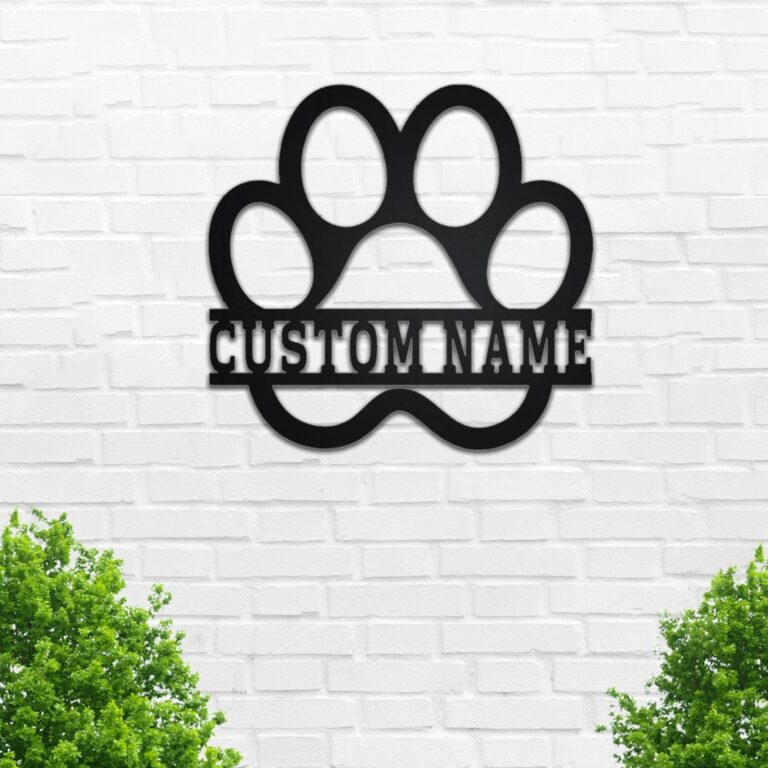 Custom Dog Paw Print Metal Sign,LED Paw Wall Art,Personalized Cat Dog Name Sign,Front Door Dog Kennel House Decor,Decoration for Pet Room - Image 2