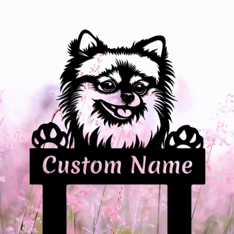 Pomeranians Dog Name Sign, Custom Dog Metal Stake, Pet Garden Remembrance Stake, Outdoor Metal Dog Sign, Pet Cemetery Stake Dog Gift