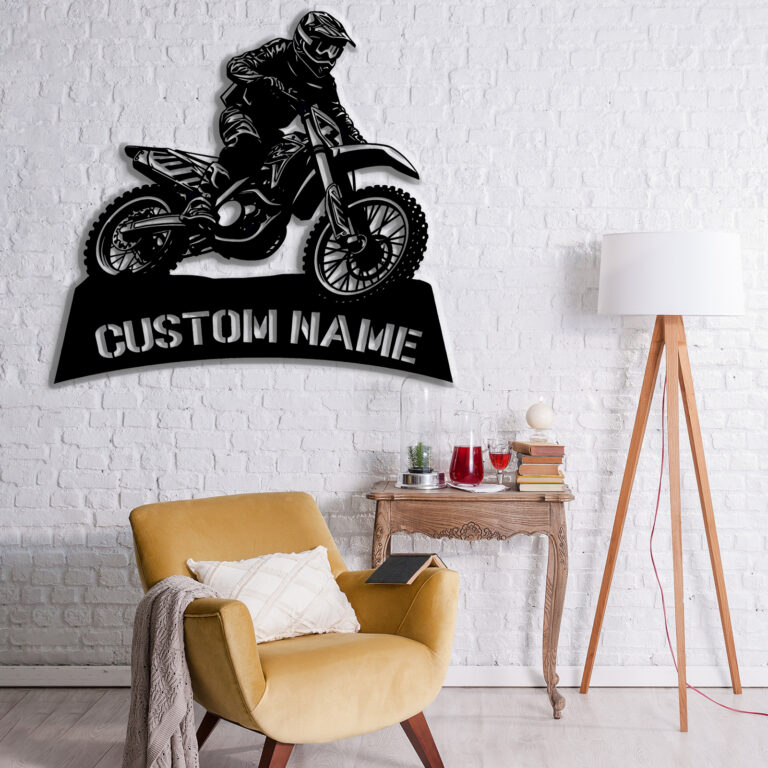 Custom Dirt Bike Metal Wall Art | Dirtbike Metal Sign | Motocross Decor | Biker Name Metal Sign | Motorcycle Biker Gift | 8-24 Inch - Image 3