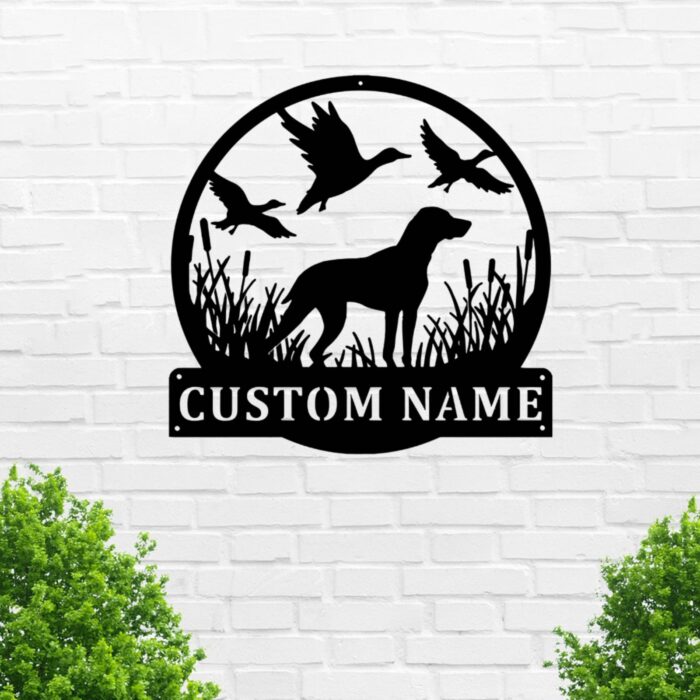 Custom Dog Metal Wall Sign - Personalized Dog Metal Wall Art - Dog Metal Wall Decor - Dog Hunter Name Sign - Custom Hunting Dog - Home Decor - Image 2