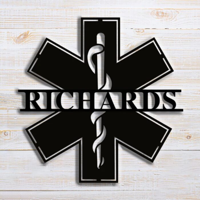 Personalized Medical Metal Name Sign, Ems Paramedic Custom Metal Wall Hanger, Gift For Medic, First Responder Gifts,custom Medical Field Gift, Metal Outdoor Wall Art - Image 2