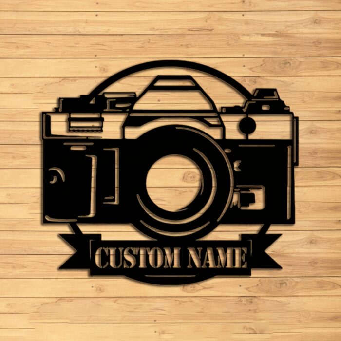 Politesers Custom Photography Metal Wall Sign - Photography Metal Wall Art - Photography Metal Decor - Camera Metal Sign - Photographer Name Signs - Photography Lovers Gift