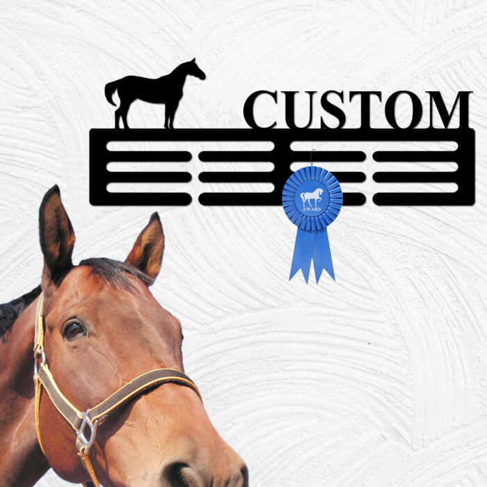 Gerryed Horse Ribbon Holder Custom Medal Hanger, 12 Rungs for Medals & Ribbons Horse Riding Medal Hanger Display Rack Equestrian Gift