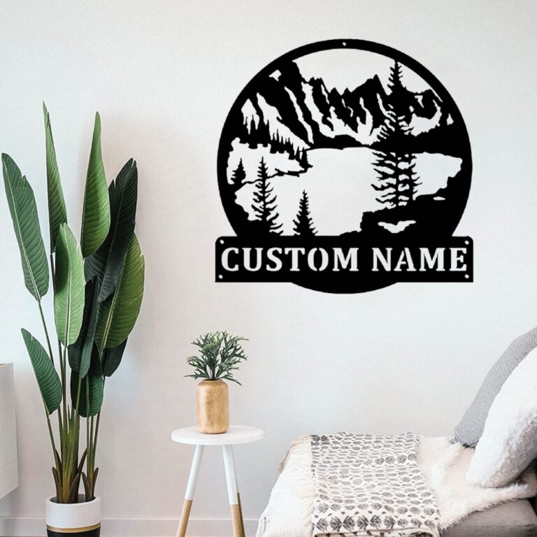 VVEDESIGN Custom Mountain Metal Wall Sign - Personalized Mountain Metal Wall Art - Mountain Metal Wall Decor - Housewarming Gifts - Bedroom Wall Decor - Indoor Signs - Image 3