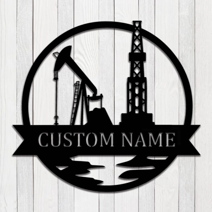 Custom Oil Rig Metal Wall Sign - Personalized Oil Rig Metal Wall Art - Oil Rig Metal Wall Decor - Oil Rig Name Signs - Oil Rig Led Decor - Oil Rig Welcome Sign