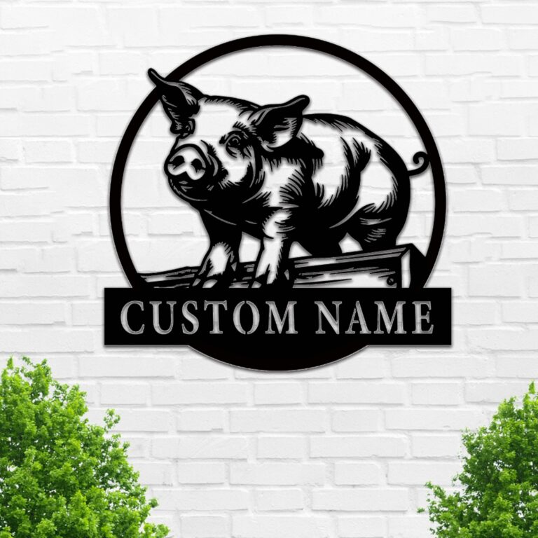 Custom Pig Metal Wall Sign-Personalized Pig Metal Wall Art-Pig Metal Wall Decor-Personalized Logo-Personalized Custom Logo-Personalized Name Wall Decor - Image 2