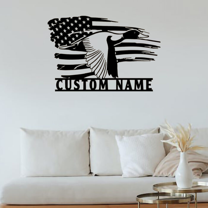 Custom Duck Metal Wall Signs - Personalized Duck Metal Wall Art - Duck Metal Wall Decor - Duck Hunting Sign - Duck Hunter Gift - Family Name Sign - Image 2