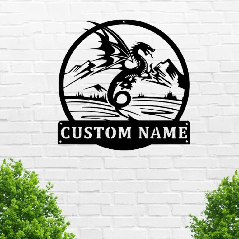 VVEDESIGN Custom Dragon Metal Wall Sign - Personalized Dragon Metal Wall Art - Dragon Metal Wall Decor - Housewarming Gifts - Custom Signs - Metal Home Decor - Image 2