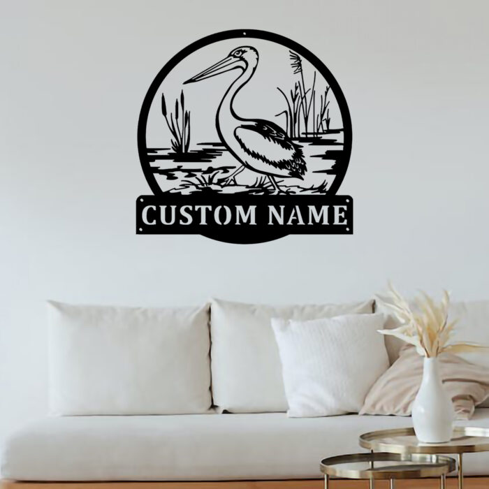 Custom Pelican Metal Wall Sign - Personalized Pelican Metal Wall Art - Pelican Metal Wall Decor - Pelican Metal LED Decor - Pelican Name Signs - Pelican Lover's Gifts - Image 4