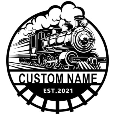 Personalized Railroad Metal Wall Art | Custom Train Metal Sign | Vintage Train Decor | Engine Lover Gift | Orbital Metal Decorative | 8-24 in.