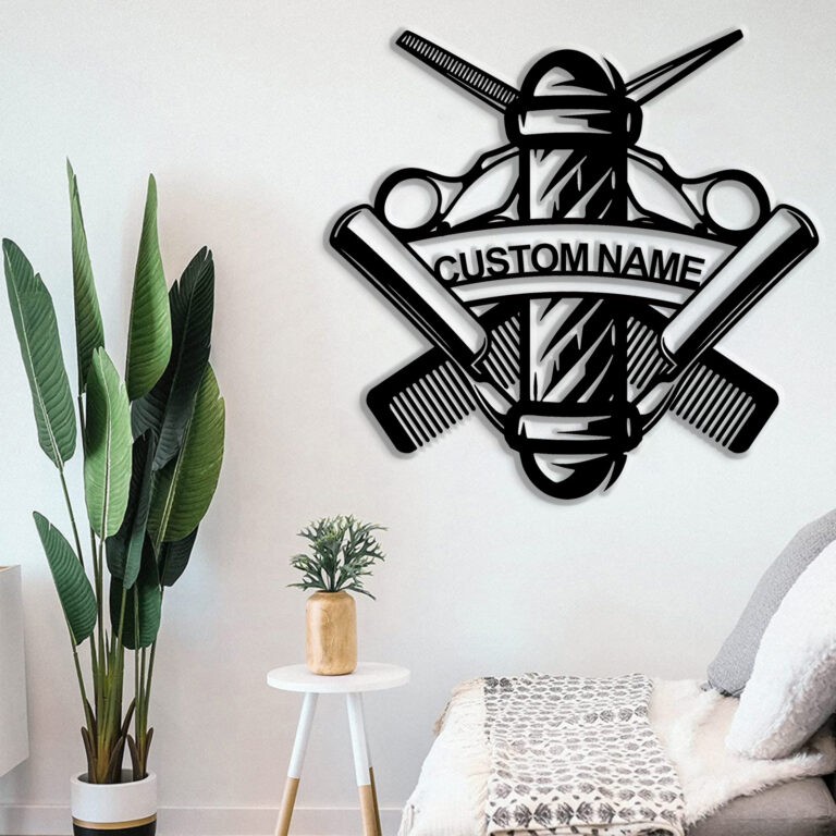 Personalized Barbershop Metal Sign | Custom Barbershop Name Wall Art | Metal Wall Decor | Barber Shop Gift | Hairstylist Gift | Housewarming Gift | 8-24 Inches - Image 4