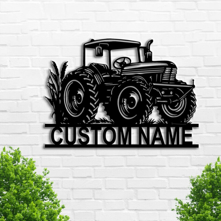 ElevateIQ Custom Tractor Metal Wall Sign - Personalized Tractor Name Art, Farmhouse Decor for Garage - Gifts for Farmers - Custom Tractor, Housewarming Gift, Black, 8 to 24 Inches - Image 5