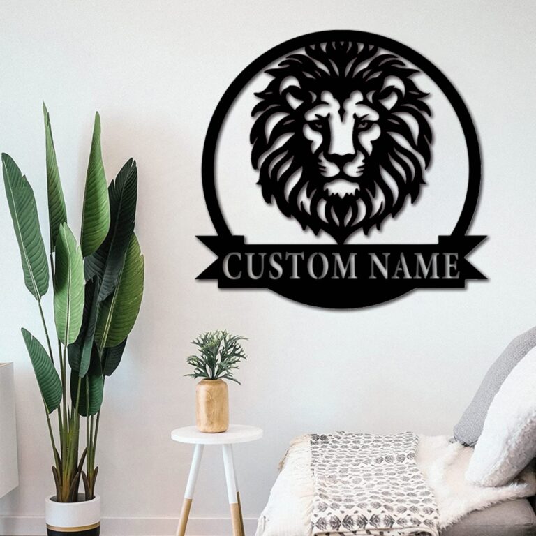 Custom Lion Metal Wall Sign-Personalized Lion Metal Wall Art-Lion Metal Wall Decor-Metal Wall Art-Personalized Name Logo-Name Sign - Image 3