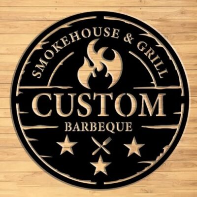 Custom BBQ Grill Sign | Outdoor Barbecue Wall Art | Personalized Metal Decoration | Large Patio Cooking Plaque | Unique Gift Idea for Grill Masters | 8-24 Inch (20inches/50cm)