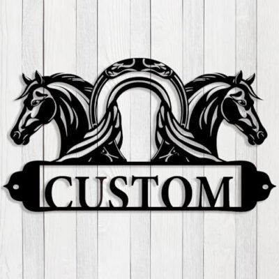 Custom Horse Name Sign, Horse Name Plate, Horse Stall Sign, Horse Metal Sign, Ranch Metal Sign, Horse Wall Decor, Horse Gifts Ourdoor Barn Decor, 8-24 Inches