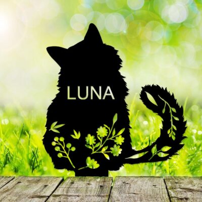 Personalized Cat Memorial Stake, Cat Metal Sign, Sympathy Sign, Cat Grave Marker, Remembrance Stake, Cat Garden Sign, Cat Loss Gift