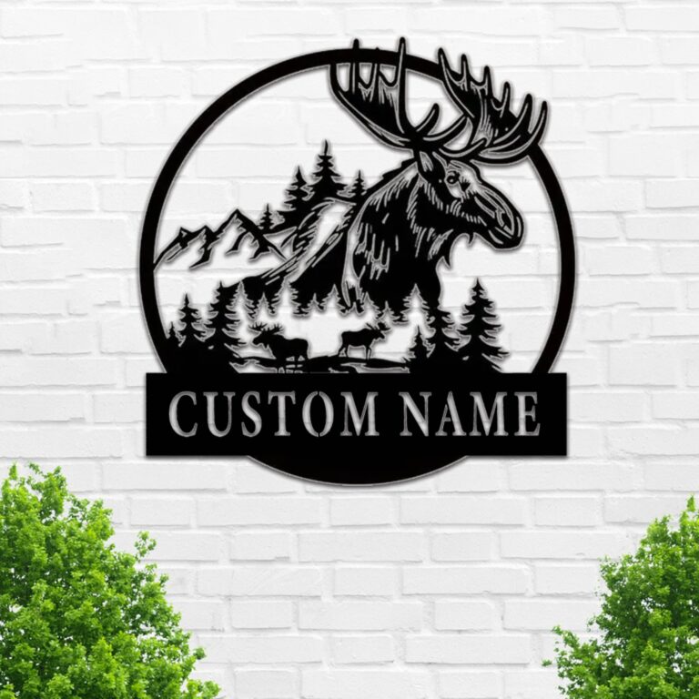 NimveWars Custom Elk Deer Metal Wall Sign-Personalized Elk Deer Metal Wall Art-Elk Deer Metal Wall Decor-Personalized Sign-Gift for Family-Name Wall Decor - Image 2