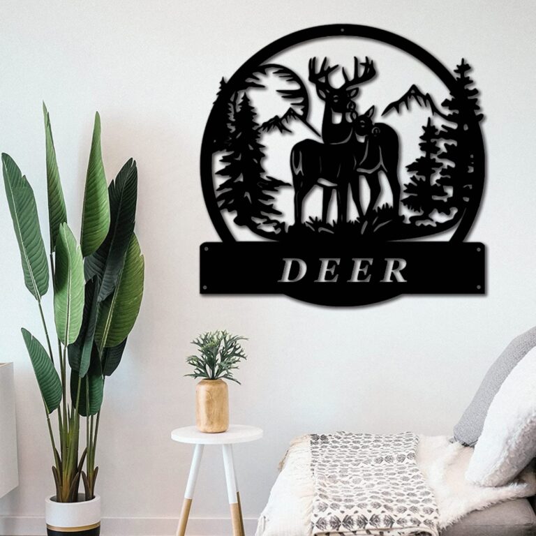 NimveWars Custom Deer Metal Wall Sign-Personalized Deer Metal Wall Art-Deer Metal Wall Decor-Personalized Name Wall Decor-Custom Metal Name Sign-Custom Home Decor - Image 3