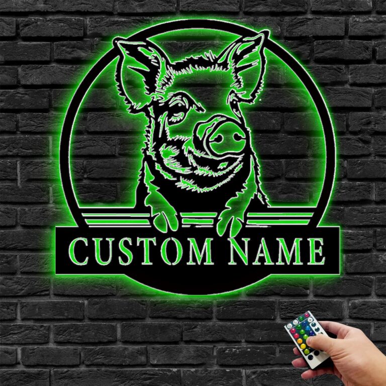 Handmade-Custom Pig Sign Metal Wall Sign-Personalized Pig Sign Metal Wall Art-Pig Sign Metal Wall Decor-Gift For Family-Wall Decor