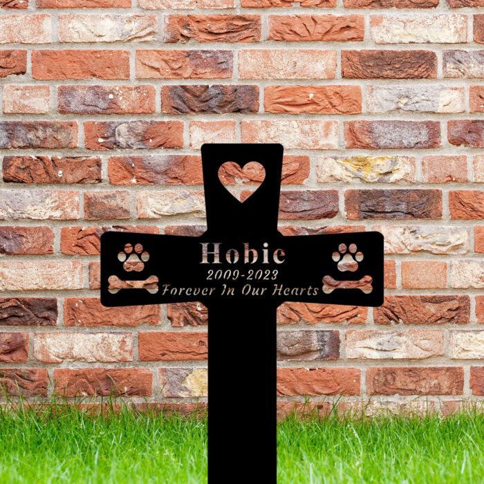 Gerryed Custom Dog Grave Markers Cross Personalized Dog Memorial Grave Stake Dog Memorial Sign Pet Grave Markers Pet Sympathy Gift Pattern 24inch - Image 5