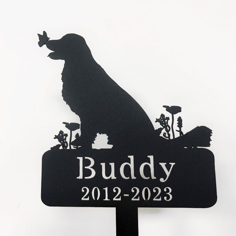 Dog Memorial Stake Personalized,Golden Retriever?Metal Grave Marker,Custom Dog Cemetery Stake,Golden Retriever Memorial,Loss of Dog Gift