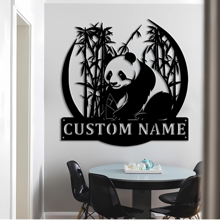 Custom Panda Holding Bamboo Shoots Metal Wall Art, Custom Metal Panda Holding Bamboo Shoots Sign, Panda Sign With Name,Bedroom Sign, Panda Lover's Gift,8-24 Inch - Image 7