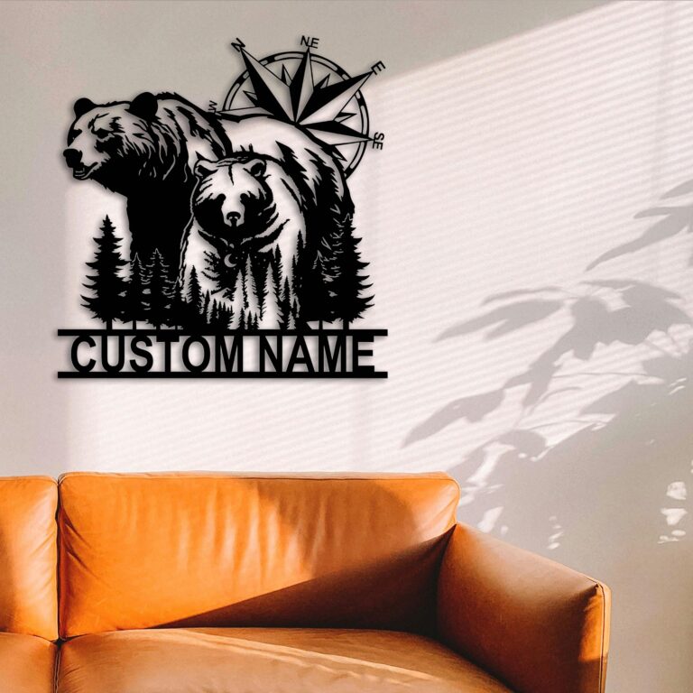 Custom Bear Sign, Bear Metal Sign, Bear In Woods Cabin Sign, Bear Theme Sign, Family Name Bear Sign, Personalized Bear Sign, Cabin Metal Sign, Man Cave Decor, Gift For Husband, Bear Lovers Gift - Image 4