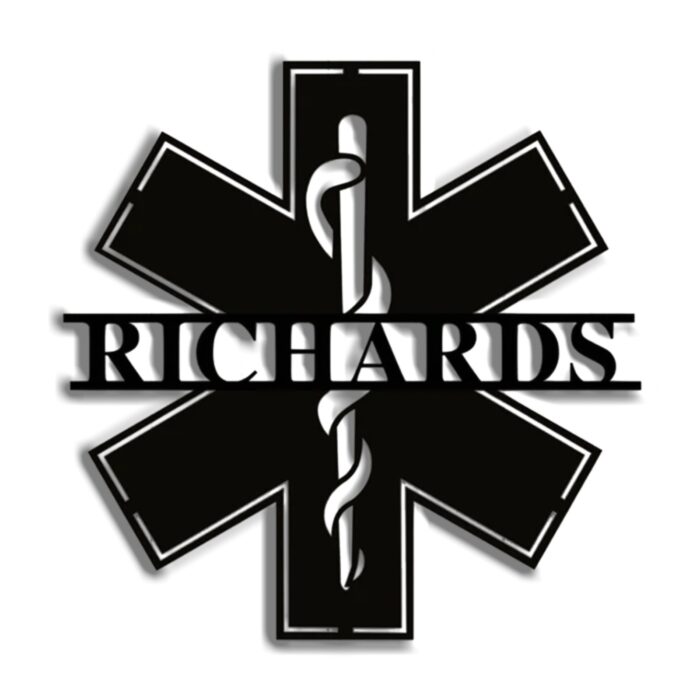 Personalized Medical Metal Name Sign, Ems Paramedic Custom Metal Wall Hanger, Gift For Medic, First Responder Gifts,custom Medical Field Gift, Metal Outdoor Wall Art