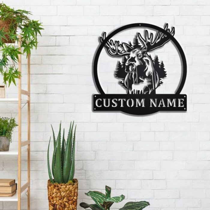 Custom Moose Outdoor Metal Wall Art, Personalized Moose Name Sign, Moose Outdoor Decor, Custom Deer Metal Signs Customized Outdoor, Home Decor Gifts,personalized Name Logo - Image 5