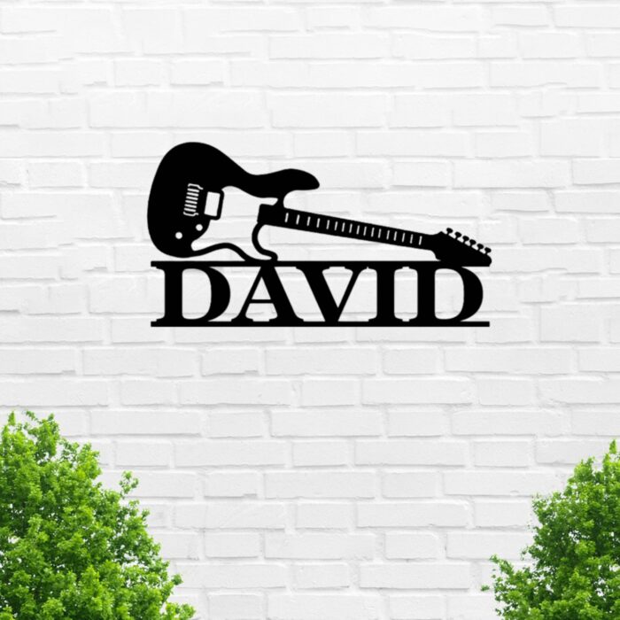 Custom Guitar Metal Wall Sign - Personalized Guitar Metal Wall Art - Guitar Metal Wall Decor - Gift for Guitarist - Custom Name Sign - Guitar Room Decor - Image 2