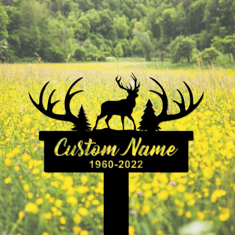 Custom Hunter Memorial Stake, Personalized Deer Hunter Sign, Hunter Loss, Dad Grave Marker, Metal Memorial Stake Ourdoor, Sympathy Sign