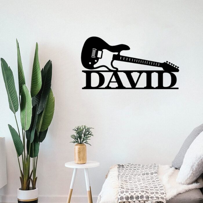 Custom Guitar Metal Wall Sign - Personalized Guitar Metal Wall Art - Guitar Metal Wall Decor - Gift for Guitarist - Custom Name Sign - Guitar Room Decor - Image 3