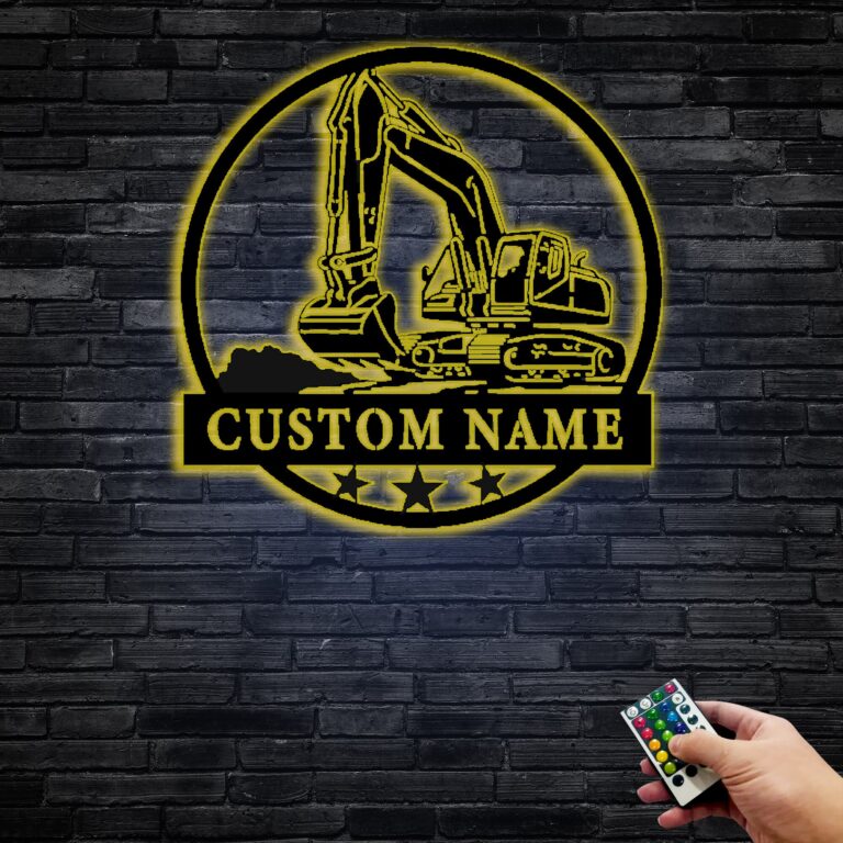 Custom Excavator Metal Wall Sign-Personalized Excavator Metal Wall Art-Excavator Metal Wall Decor-Excavator Name Sign-Excavator Driver Sign