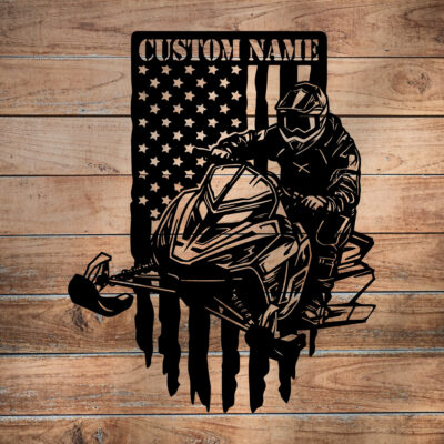 Custom Metal Sign, Snowmobile, Mountain Scene, Winter Wall Decor, Cabin Decor, Vintage Rustic,Home Decor Motor Sled Biker Decoration ,Gifts