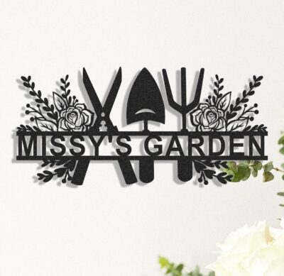 Custom Metal Garden Decor,Gardener Name Sign, Personalised Garden Name Sign,Garden Wall Art, Yard Decor,Gardening Gifts for Dad,Housewarming