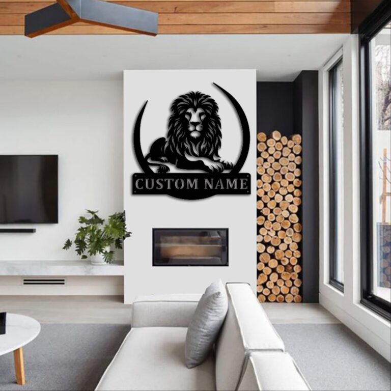 Custom Lion Metal Wall Sign-Personalized Lion Metal Wall Art-Lion Metal Wall Decor-Metal Wall Art-Personalized Name Logo-Name Sign - Image 5