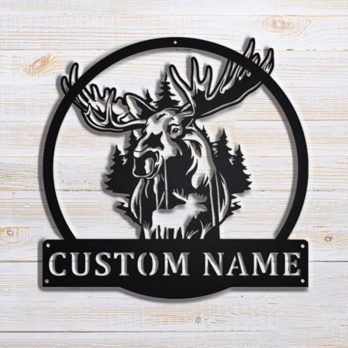 Custom Moose Outdoor Metal Wall Art, Personalized Moose Name Sign, Moose Outdoor Decor, Custom Deer Metal Signs Customized Outdoor, Home Decor Gifts,personalized Name Logo - Image 2