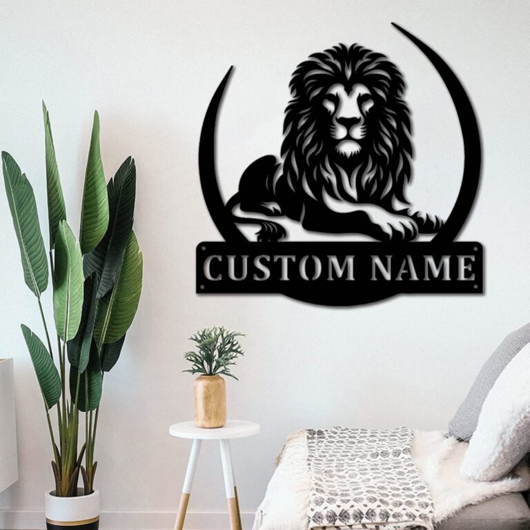 Custom Lion Metal Wall Sign-Personalized Lion Metal Wall Art-Lion Metal Wall Decor-Metal Wall Art-Personalized Name Logo-Name Sign - Image 3