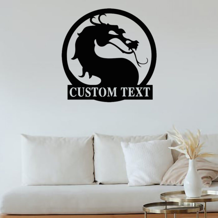 Custom Dragon Metal Wall Signs - Personalized Dragon Metal Wall Art - Dragon Metal Wall Decor - Dragon Name Signs - Dragon Lover's Gifts - Family Name Dragon Signs - Image 2