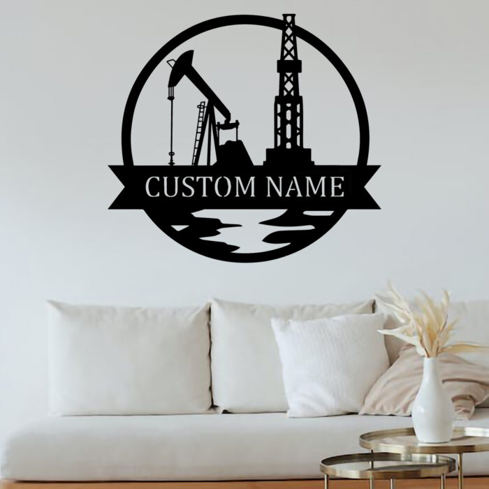 Custom Oil Rig Metal Wall Sign - Personalized Oil Rig Metal Wall Art - Oil Rig Metal Wall Decor - Oil Rig Name Signs - Oil Rig Led Decor - Oil Rig Welcome Sign - Image 3