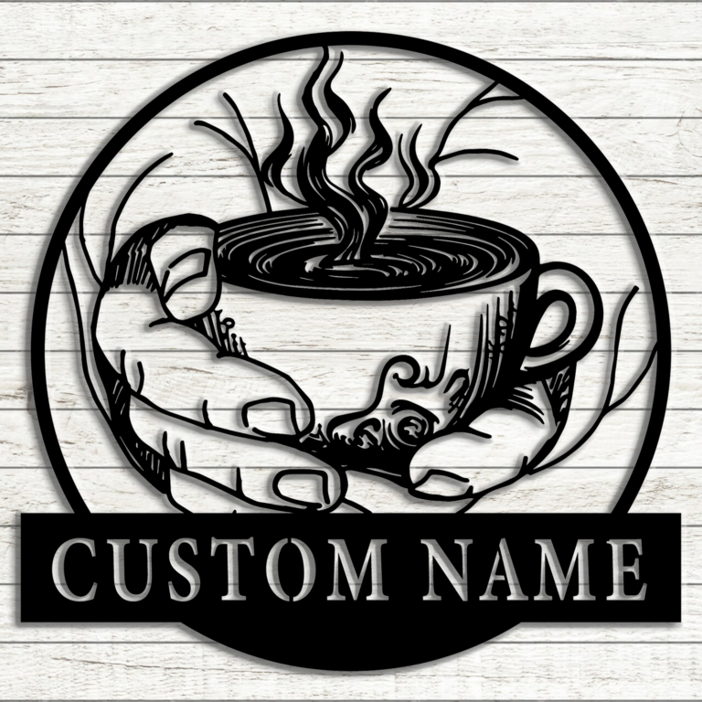 Personalized Coffee Station Wall Art,Custom Coffee Sign Metal Sign,Coffee Bar Wall Hanging,Coffee Lovers Gifts,8-24 Inch