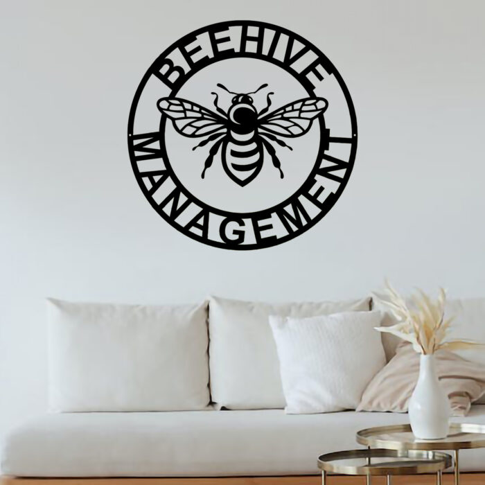 Custom Bee Metal Wall Sign - Personalized Bee Metal Wall Art - Bee Metal Wall Decor - Bee Farm Decor - Bee Keeper Gifts - Bee Family Name Established Sign - Image 4