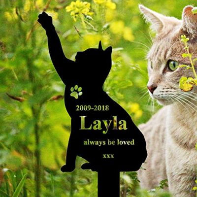 Gerryed Cat Memorial Sign Outdoor Cat Grave Markers Personalized Cat Memorial Grave Stake Cat Burial Stake for Cemetery Cat Loss Gift 24inch